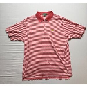 Masters Golf Shirt Mens XL Red White Stripe Augusta National Cotton Peter Millar